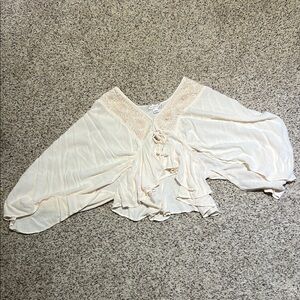 Band of the Free Cream Boho Blouse with Embroidered Details